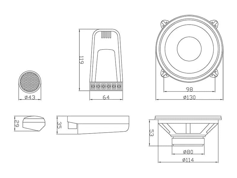Difuzoare auto BLOW 130mm Component VR-130