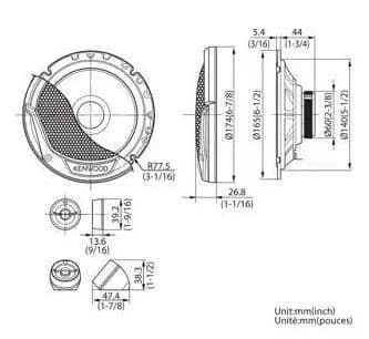 Difuzoare auto Kenwood Component 170mm KFC-E170P