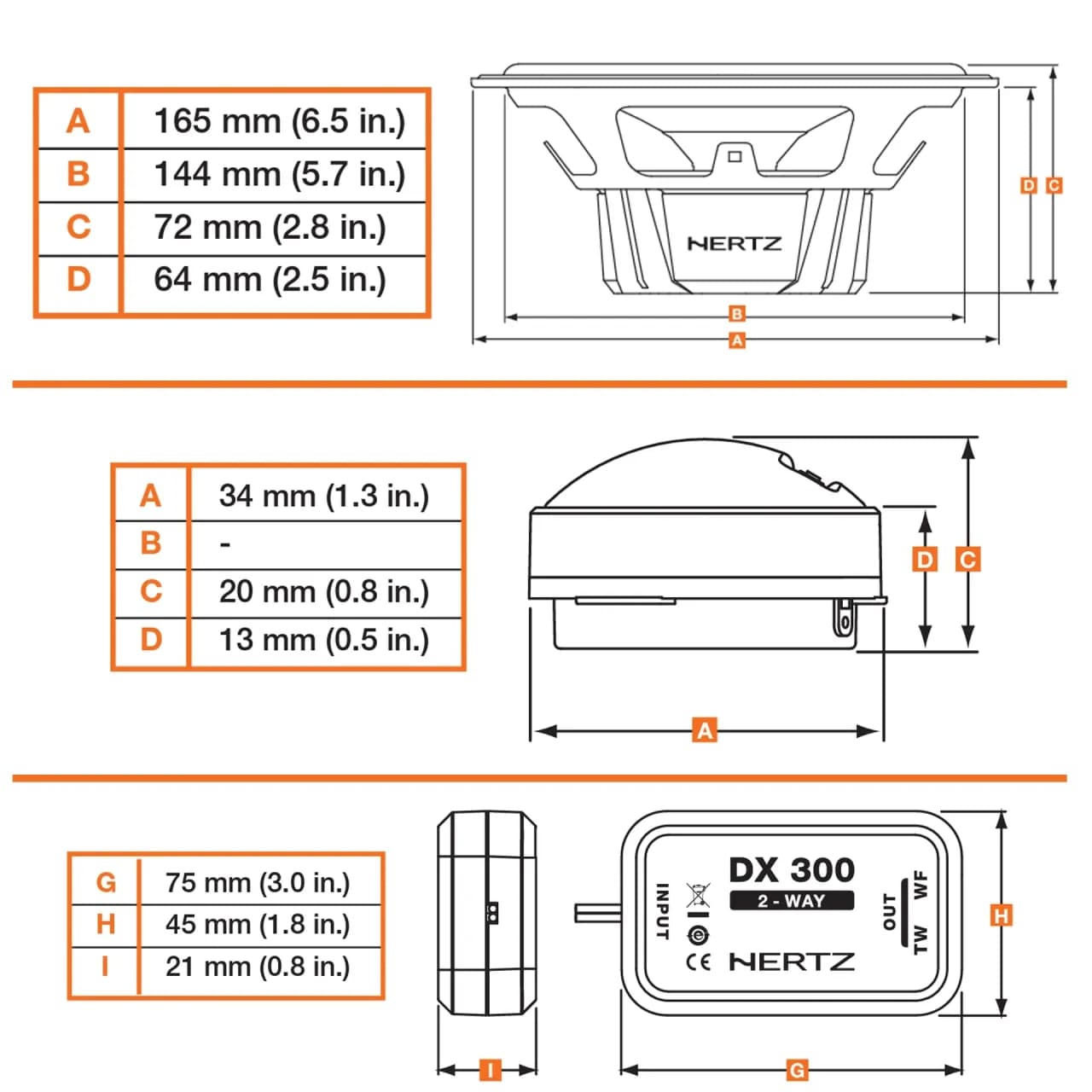 Difuzoare auto Hertz Component DIECI-DSK-165.3
