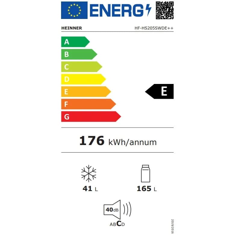 Frigider cu doua usi Heinner HF-HS205SWDE++