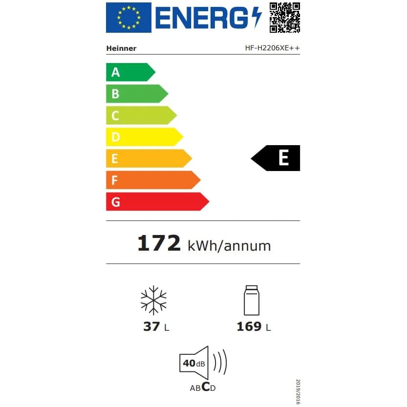 Frigider cu doua usi Heinner HF-H2206XE++