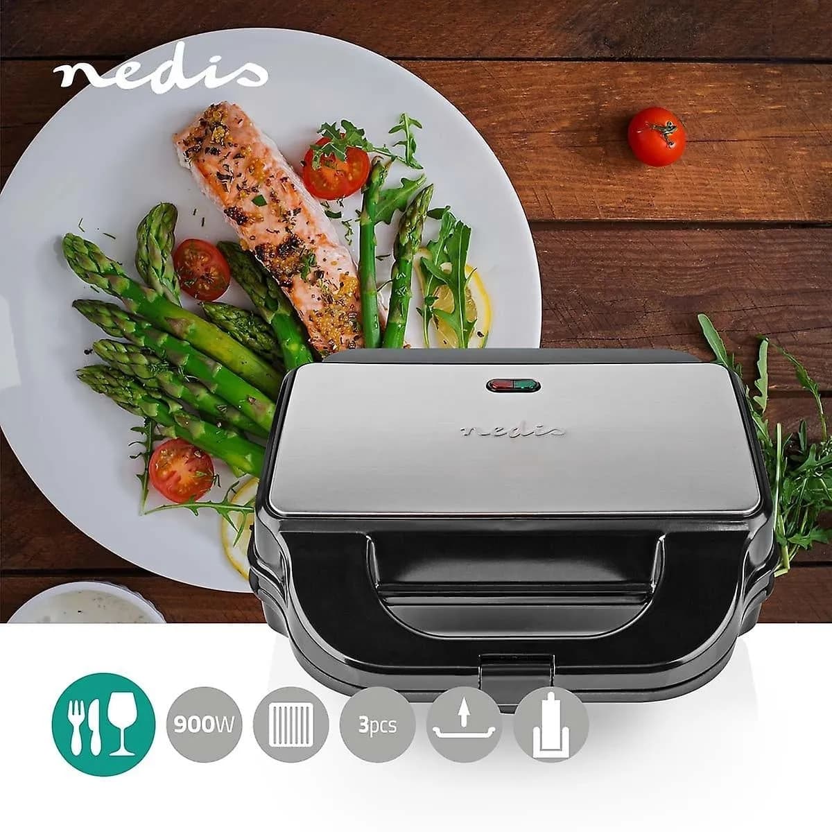 Sandwich maker nedis KARP100BK