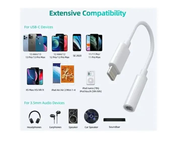 Adaptor audio Choetech Lighting to 3.5mm jack AUX005