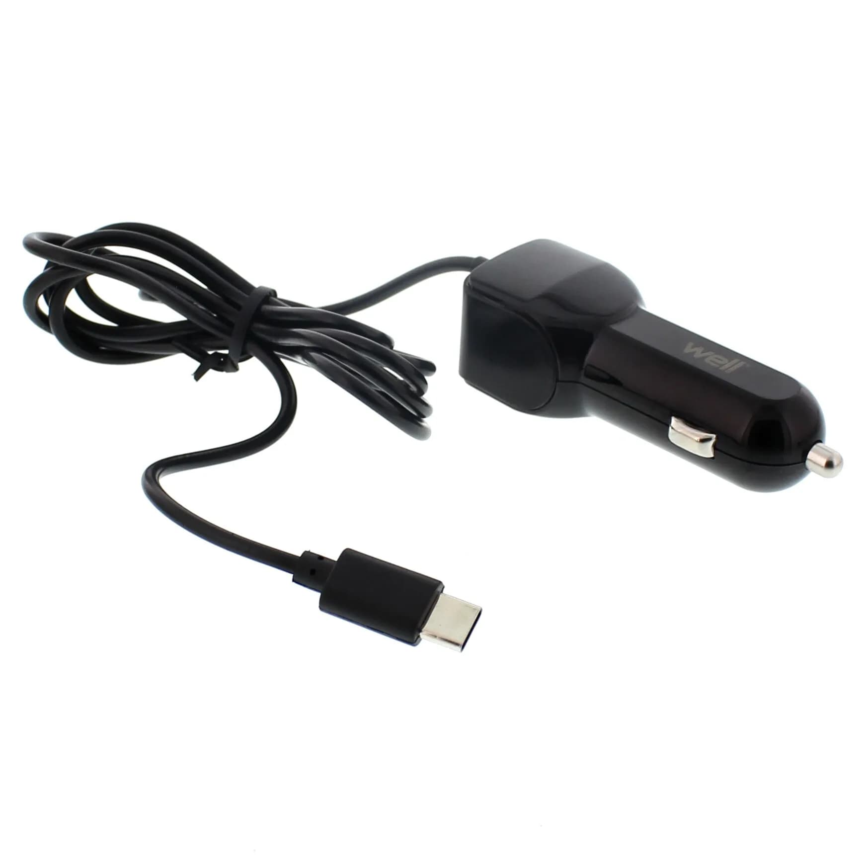 Incarcator auto Well USB-C PSUP-USB-CC224BK-WL