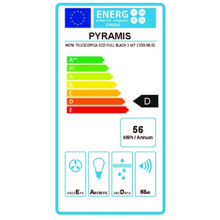 Hota incorporabila Pyramis SLIDING BLACK MATT 1MT 60CM 5201217177621