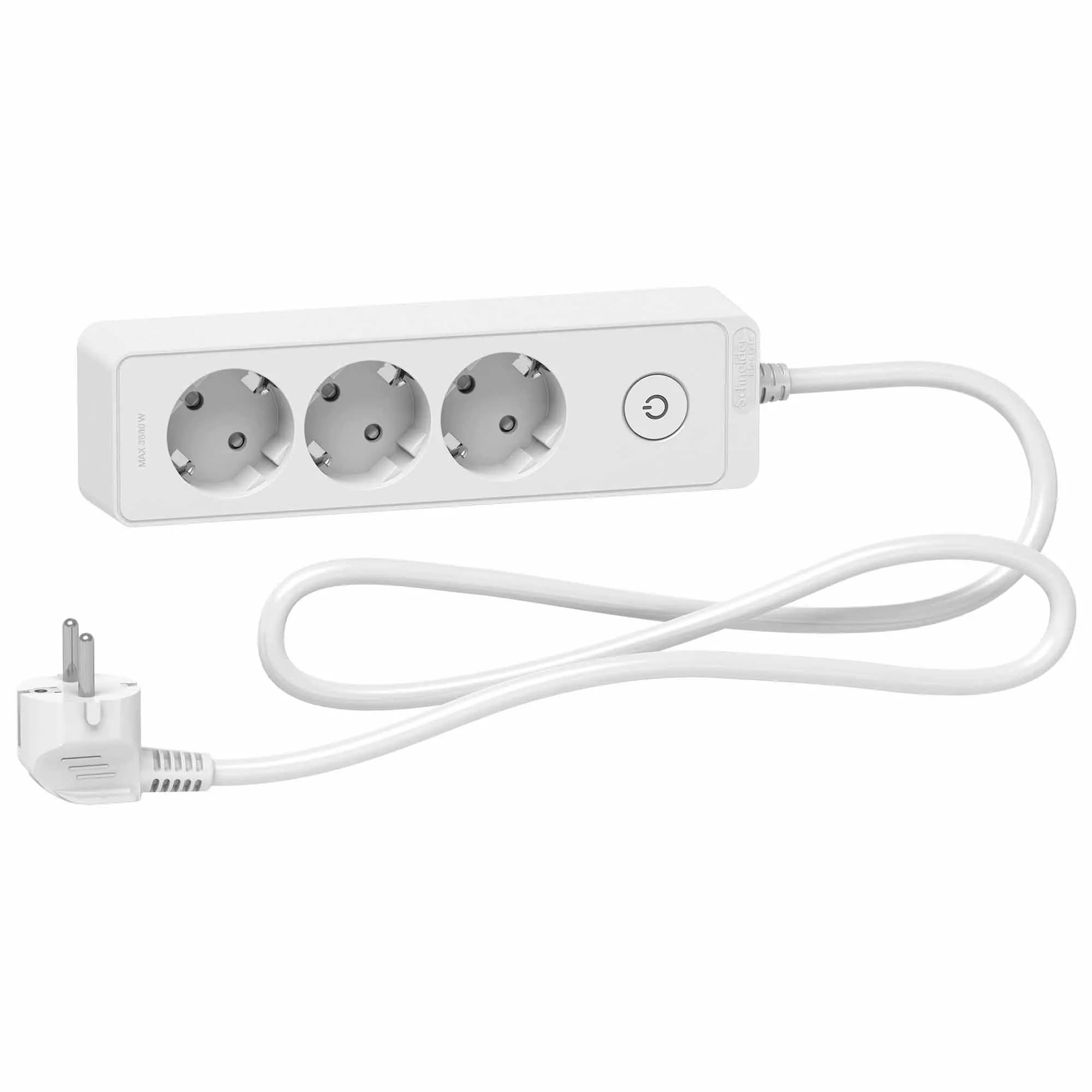 Prelungitor Schneider cu buton 3p 1.5m 3606489493912