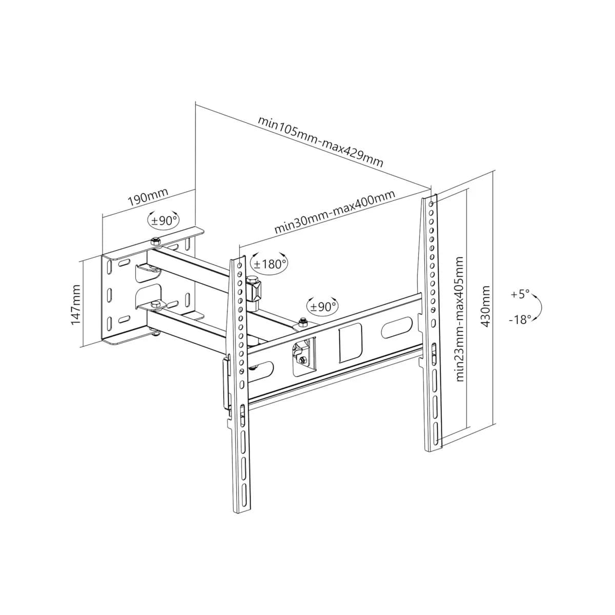 Suport tv Cabletech UCH0197-1