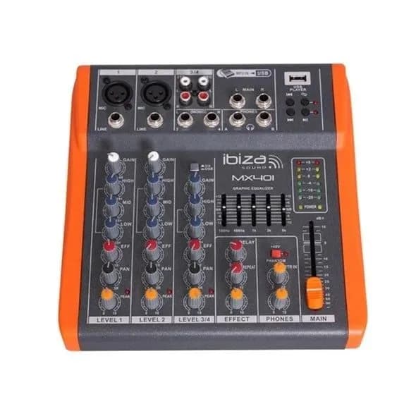 Mixer audio Ibiza Compact 4 canale MX401