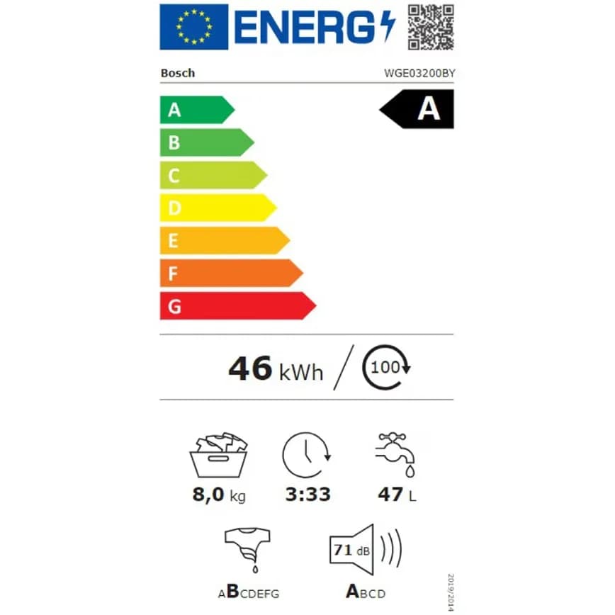 Masina de spalat rufe Bosch WGE03200BY