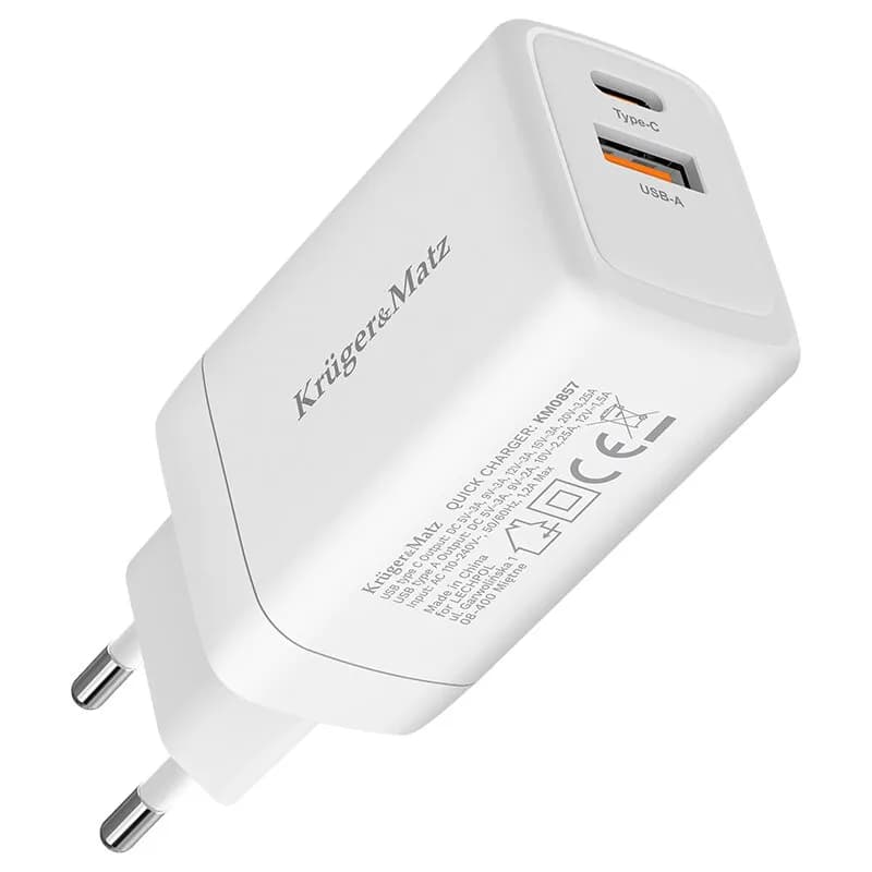 Alimentator telefon Kruger&Matz Qc 65w 1x usb a 1 x usbc KM0857