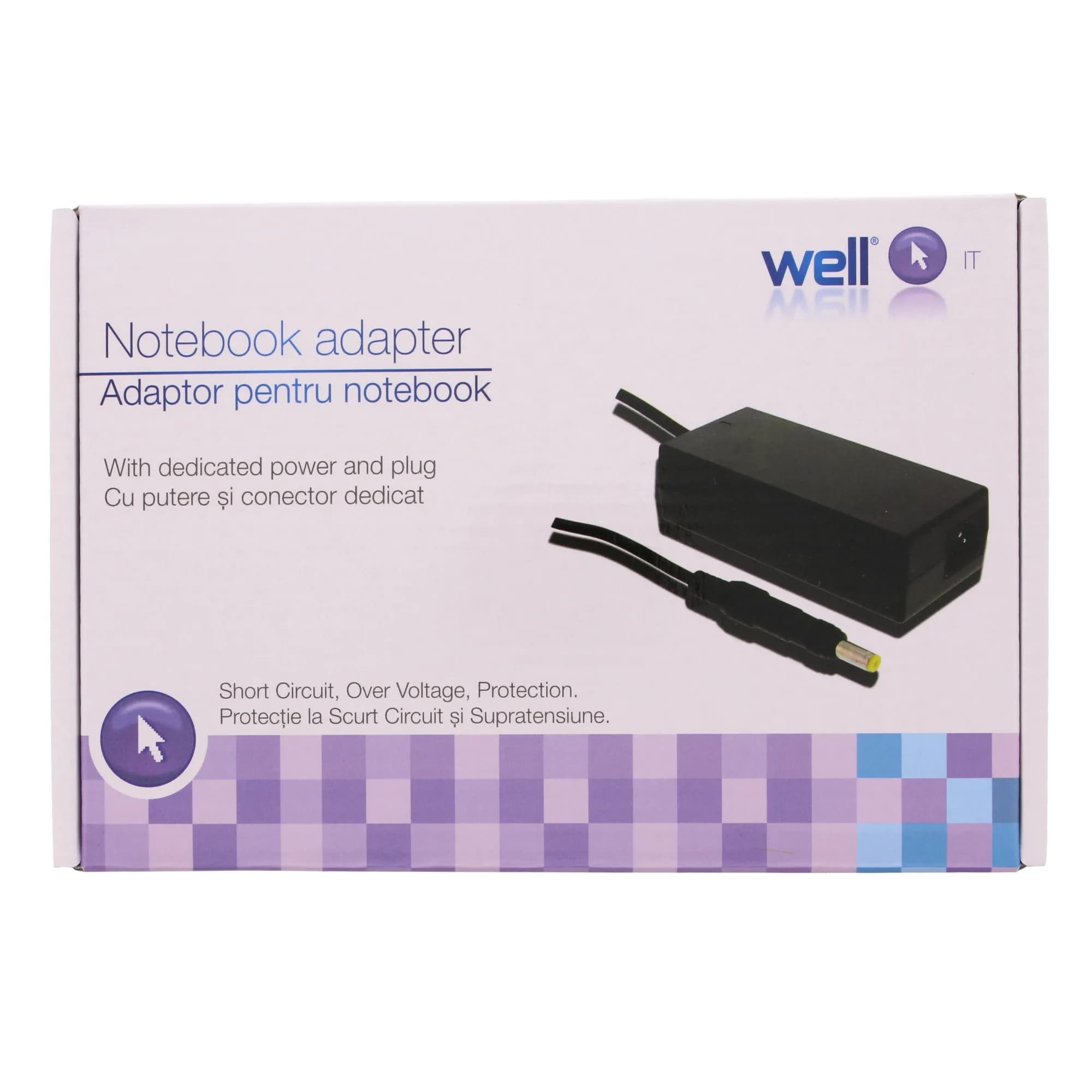 Alimentator laptop Well HP 18.5V 3.5A 65W 4.8x1.7 Bullet PSUP-NBT-HP04-WL