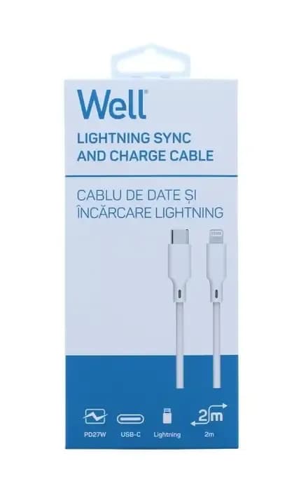 Cablu Well CABLE-USBC/LIGHT-2WE06-WL