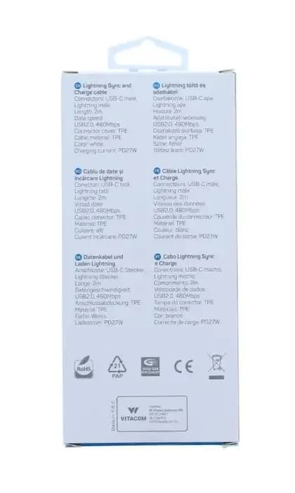 Cablu Well CABLE-USBC/LIGHT-2WE06-WL