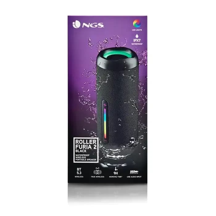 Boxa portabila NGS Roller Furia 2 Black ROLLER-FURIA-2-BLACK