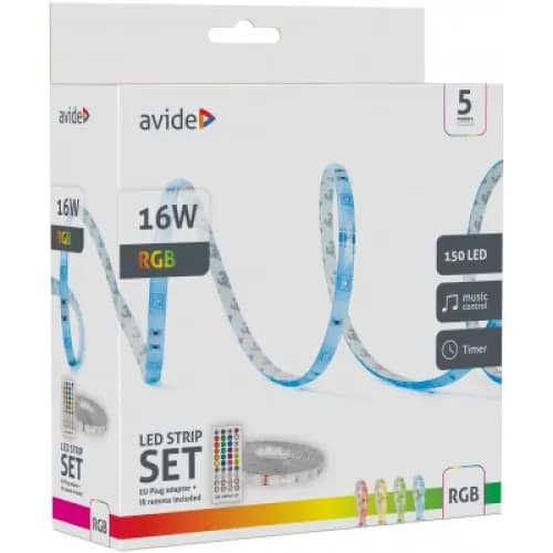 Kit banda led Avide 5M RGB 16W ABLSB5050RGBMU40-5M