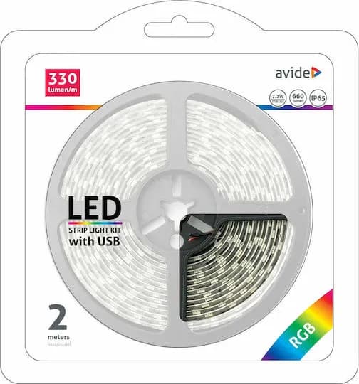 Kit banda led Avide RGB Cu Mufa USB ABLSBL5V5050-30RGB65