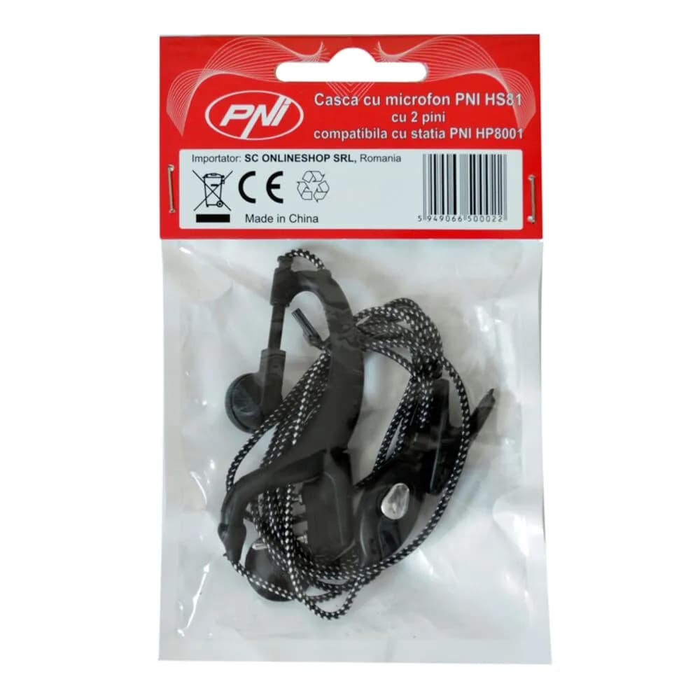 Accesorii statii emisie-receptie PNI Casca cu tub acustic si microfon HS81L-2PINI